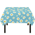 Polka Dot Daisy Flower Pattern Print Tablecloth