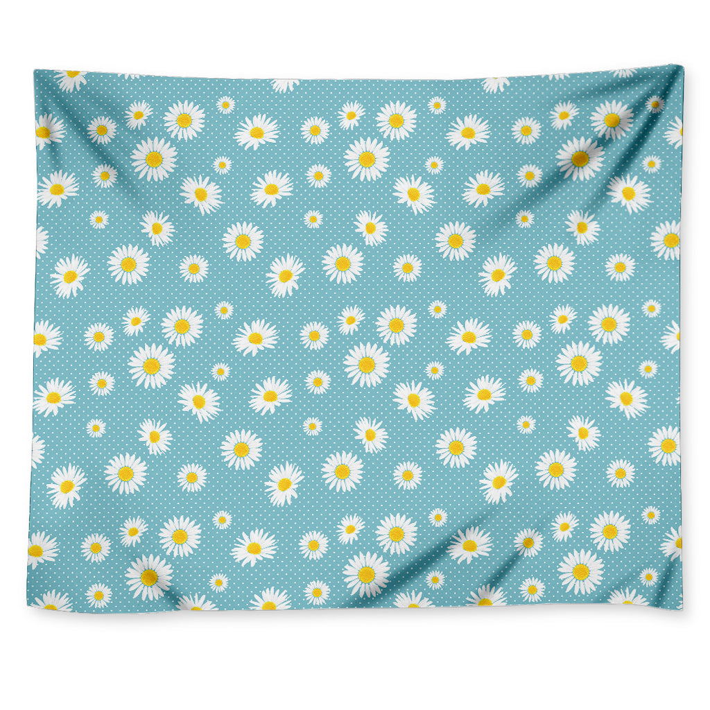 Polka Dot Daisy Flower Pattern Print Tapestry