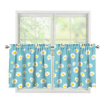 Polka Dot Daisy Flower Pattern Print Tier Curtains
