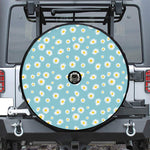 Polka Dot Daisy Flower Pattern Print Tire Cover With Camera Hole