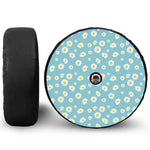 Polka Dot Daisy Flower Pattern Print Tire Cover With Camera Hole