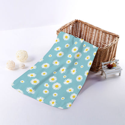 Polka Dot Daisy Flower Pattern Print Towel