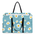 Polka Dot Daisy Flower Pattern Print Utility Tote Bag