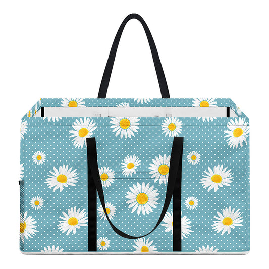 Polka Dot Daisy Flower Pattern Print Utility Tote Bag