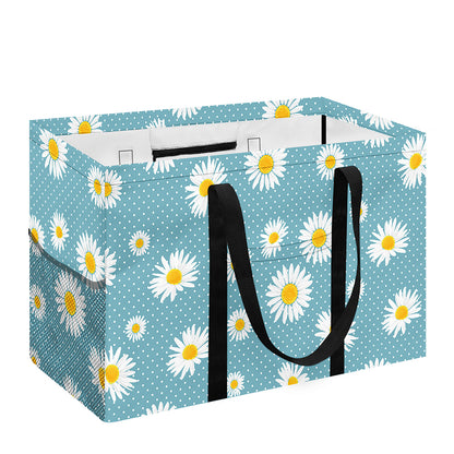 Polka Dot Daisy Flower Pattern Print Utility Tote Bag