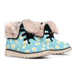 Polka Dot Daisy Flower Pattern Print Winter Boots