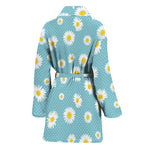 Polka Dot Daisy Flower Pattern Print Women's Bathrobe