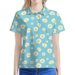 Polka Dot Daisy Flower Pattern Print Women's Polo Shirt
