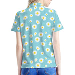 Polka Dot Daisy Flower Pattern Print Women's Polo Shirt