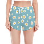 Polka Dot Daisy Flower Pattern Print Women's Split Running Shorts