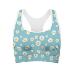 Polka Dot Daisy Flower Pattern Print Women's Sports Bra