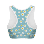Polka Dot Daisy Flower Pattern Print Women's Sports Bra