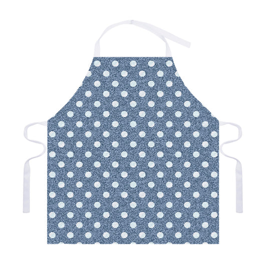 Polka Dot Denim Jeans Pattern Print Adjustable Apron