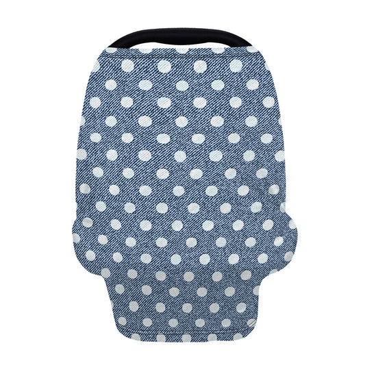 Polka Dot Denim Jeans Pattern Print Baby Seat Cover