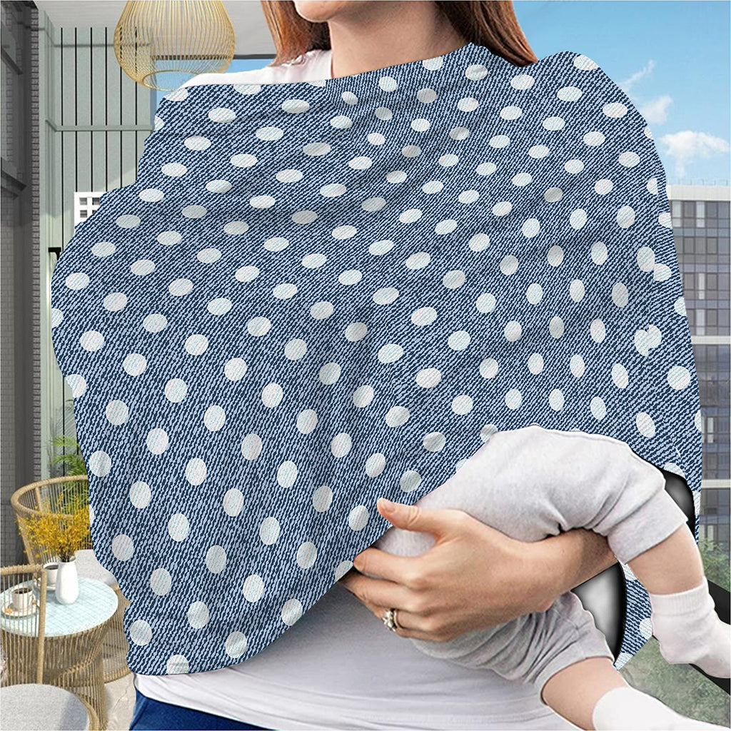 Polka Dot Denim Jeans Pattern Print Baby Seat Cover