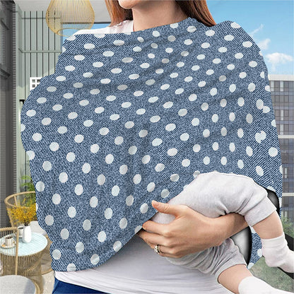 Polka Dot Denim Jeans Pattern Print Baby Seat Cover