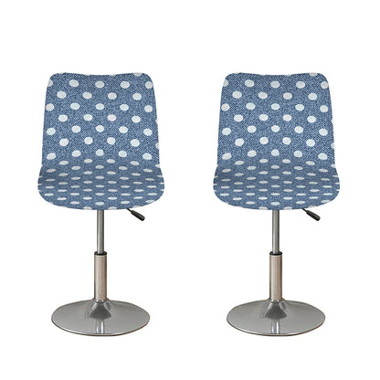 Polka Dot Denim Jeans Pattern Print Bar Stool Covers