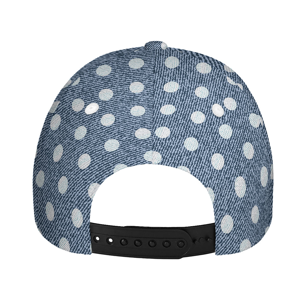 Polka Dot Denim Jeans Pattern Print Baseball Cap