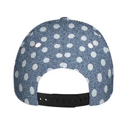 Polka Dot Denim Jeans Pattern Print Baseball Cap