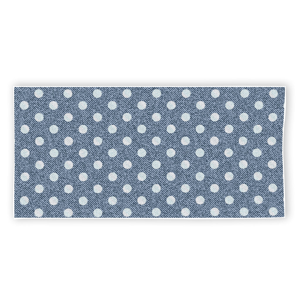 Polka Dot Denim Jeans Pattern Print Beach Towel