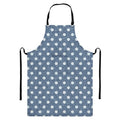 Polka Dot Denim Jeans Pattern Print Bib Apron With Pocket