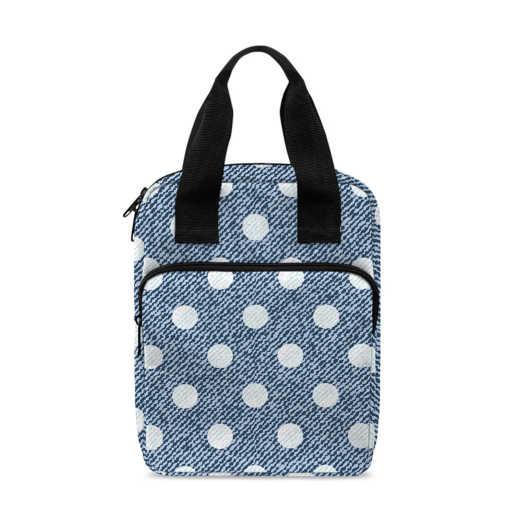 Polka Dot Denim Jeans Pattern Print Bible Tote Bag