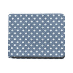 Polka Dot Denim Jeans Pattern Print Bifold Wallet