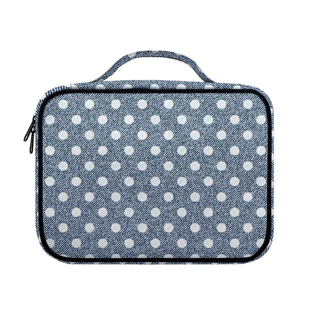 Polka Dot Denim Jeans Pattern Print Briefcase Bible Bag