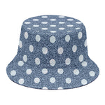 Polka Dot Denim Jeans Pattern Print Bucket Hat