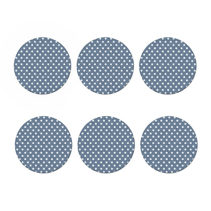Polka Dot Denim Jeans Pattern Print Coaster Set