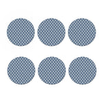 Polka Dot Denim Jeans Pattern Print Coaster Set