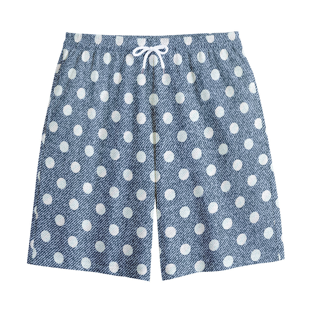 Polka Dot Denim Jeans Pattern Print Cotton Shorts
