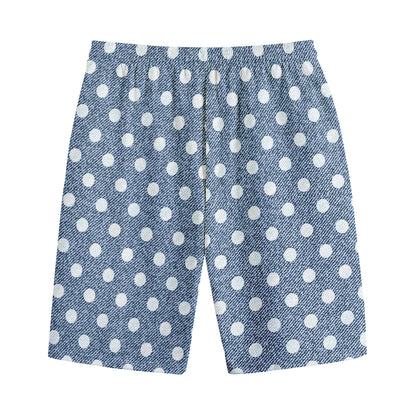 Polka Dot Denim Jeans Pattern Print Cotton Shorts