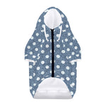 Polka Dot Denim Jeans Pattern Print Dog Zip Up Hoodie