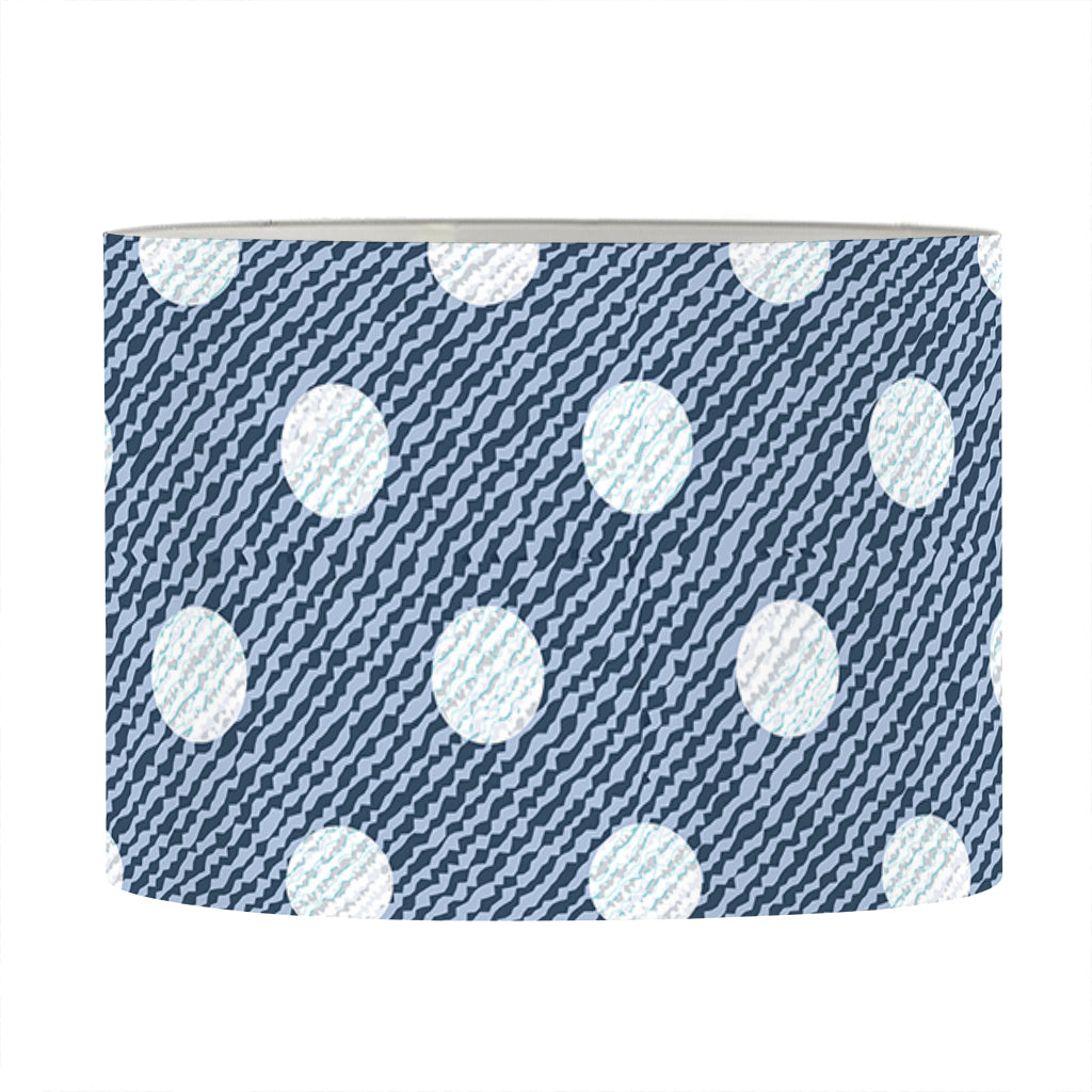 Polka Dot Denim Jeans Pattern Print Drum Lamp Shade
