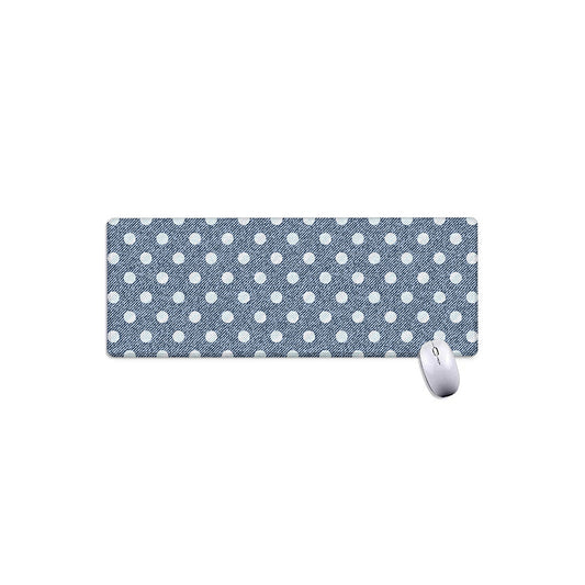 Polka Dot Denim Jeans Pattern Print Extended Mouse Pad