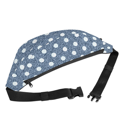 Polka Dot Denim Jeans Pattern Print Fanny Pack