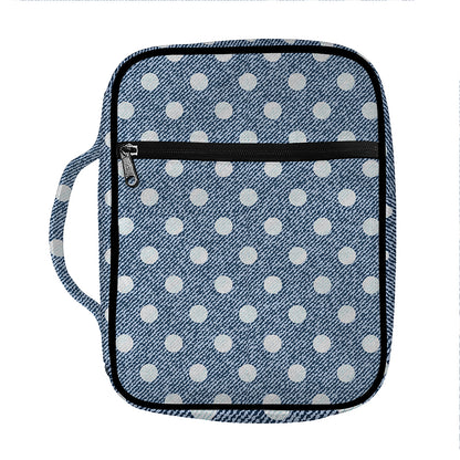 Polka Dot Denim Jeans Pattern Print Front Pocket Bible Bag