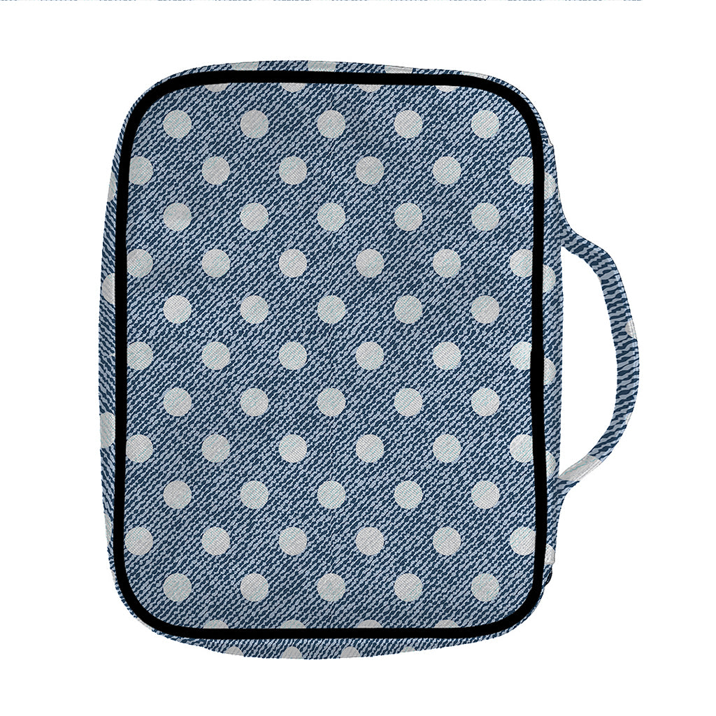 Polka Dot Denim Jeans Pattern Print Front Pocket Bible Bag