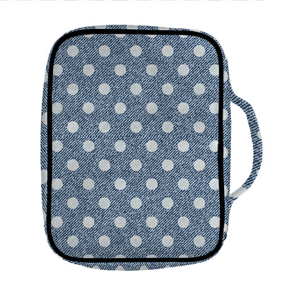 Polka Dot Denim Jeans Pattern Print Front Pocket Bible Bag