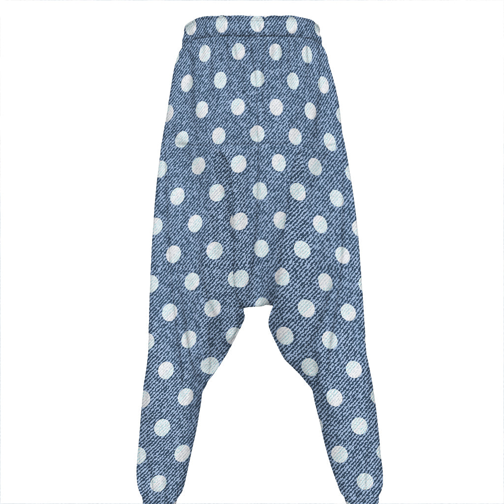 Polka Dot Denim Jeans Pattern Print Hammer Pants