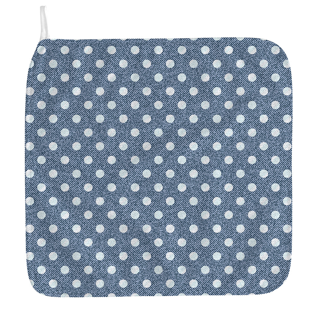 Polka Dot Denim Jeans Pattern Print Hand Towel