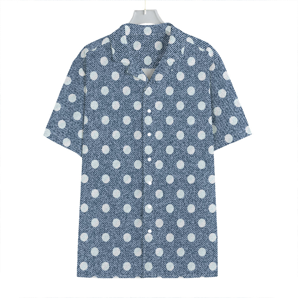 Polka Dot Denim Jeans Pattern Print Hawaiian Shirt