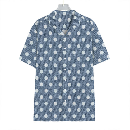 Polka Dot Denim Jeans Pattern Print Hawaiian Shirt