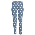Polka Dot Denim Jeans Pattern Print High-Waisted Pocket Leggings