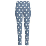 Polka Dot Denim Jeans Pattern Print High-Waisted Pocket Leggings