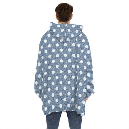 Polka Dot Denim Jeans Pattern Print Hoodie Blanket