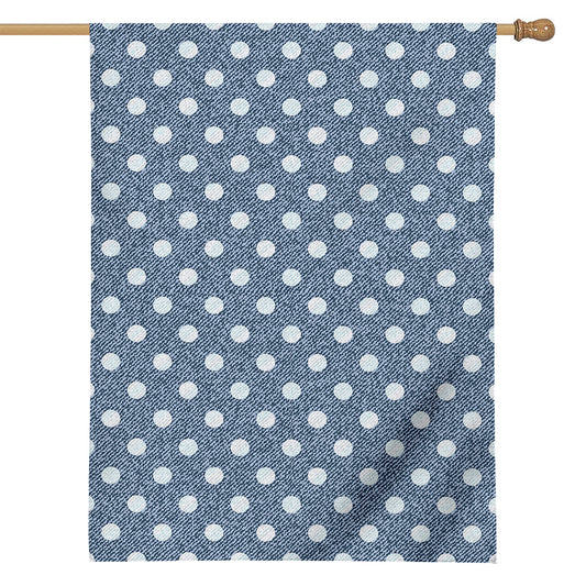 Polka Dot Denim Jeans Pattern Print House Flag