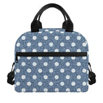 Polka Dot Denim Jeans Pattern Print Insulated Lunch Bag