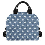Polka Dot Denim Jeans Pattern Print Insulated Lunch Bag